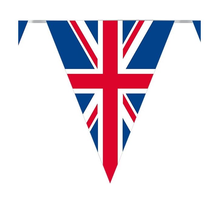 Union Jack Plastic Pennant Banner - 3.9m