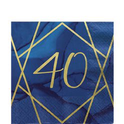 Napkin Paper Navy Blue & Gold 16 Pk