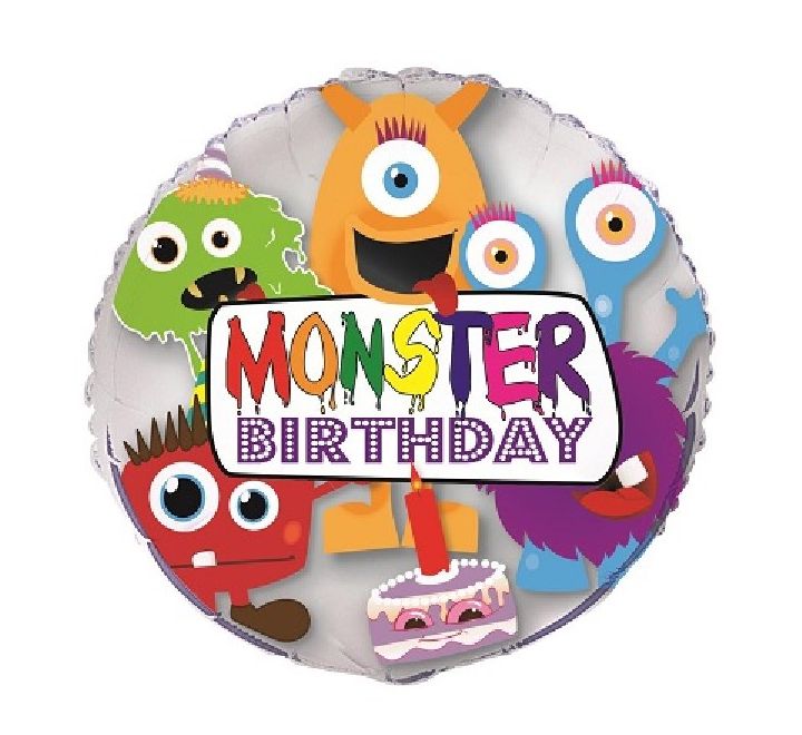 18" Monster Birthday Foil Balloon