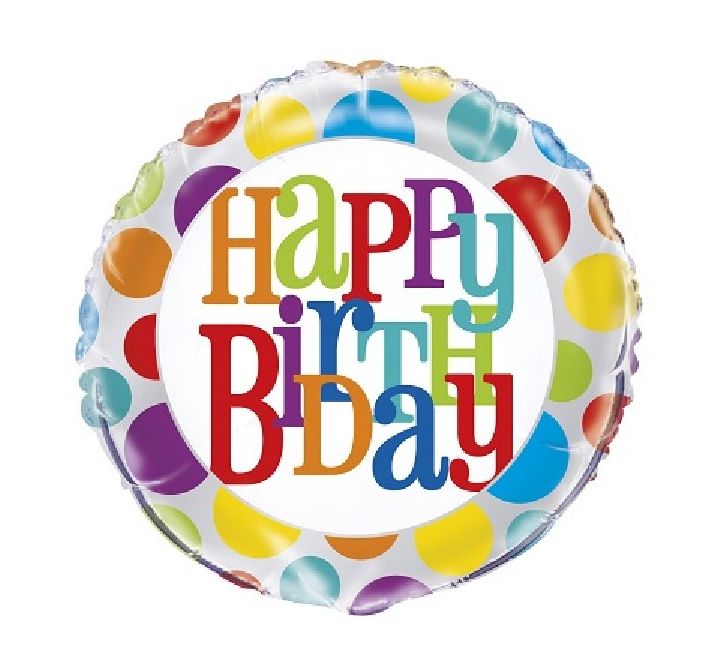 Rainbow Dots Happy Birthday 18" Foil Balloon