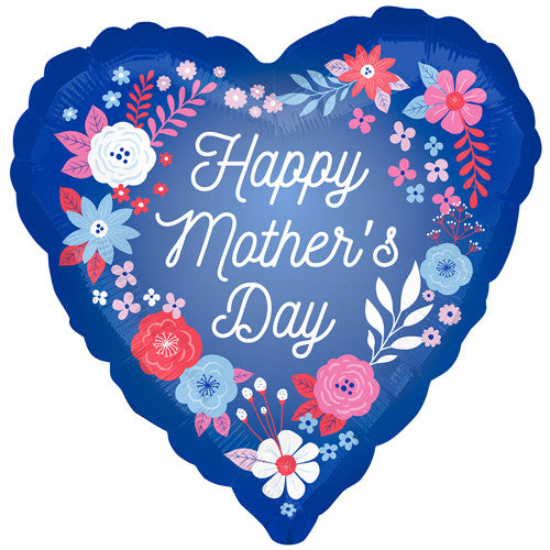 18" Mothers Day Floral Heart Foil