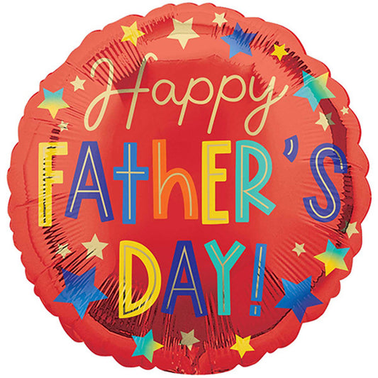 Happy Fathers Day Stars 18" Foil Balloon