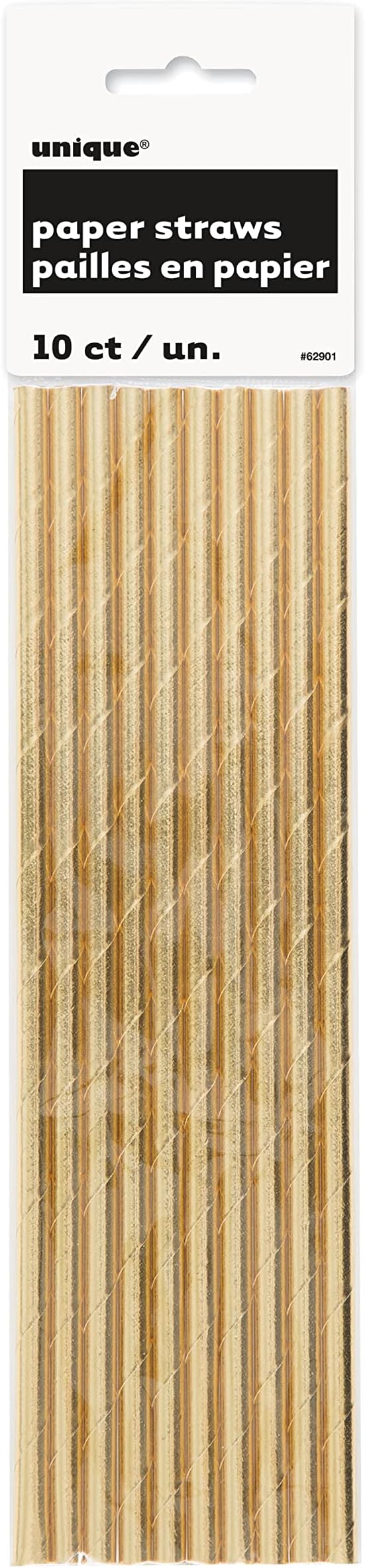 Gold Paper Straws Pk10