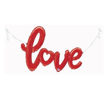 Red LOVE Script Airfilled Foil 47"