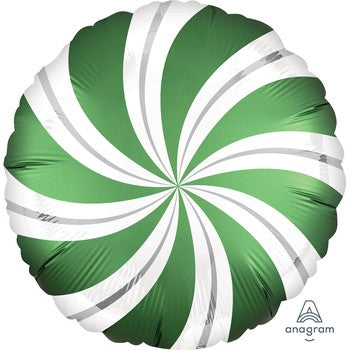 Candy Green & White Swirl Foil Balloon - 18inch