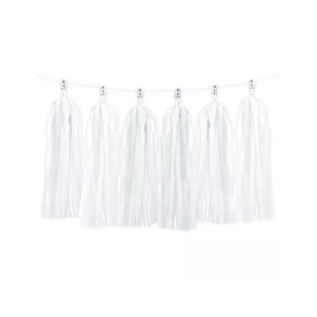 Garland - White Tassel - 9 ft