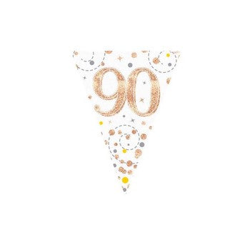 Bunting - Sparkling Fizz Birthday - White & Rose Gold