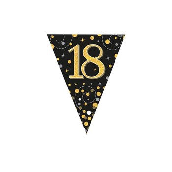 Bunting - Sparkling Fizz Birthday - Black & Gold