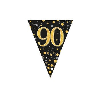 Bunting - Sparkling Fizz Birthday - Black & Gold