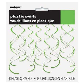 Plastic Swirls Decorations - Pack 8