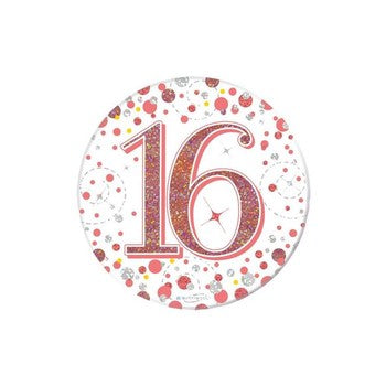 Birthday Badge White & Rose Gold