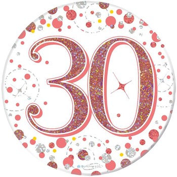 Birthday Badge White & Rose Gold