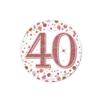 Birthday Badge White & Rose Gold