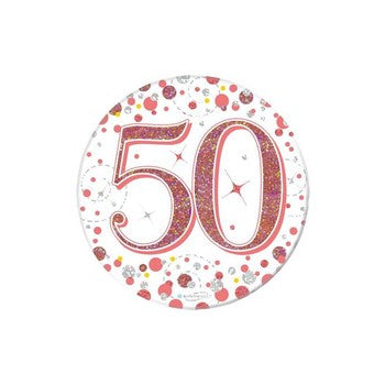 Birthday Badge White & Rose Gold