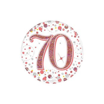 Birthday Badge White & Rose Gold