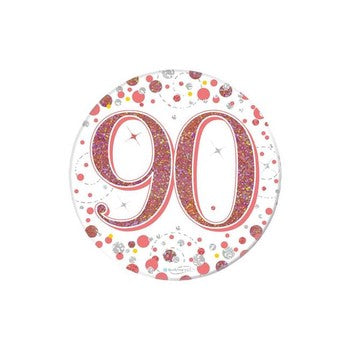 Birthday Badge White & Rose Gold
