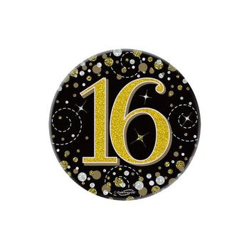 Birthday Badge Black & Gold