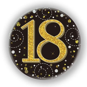 Birthday Badge Black & Gold