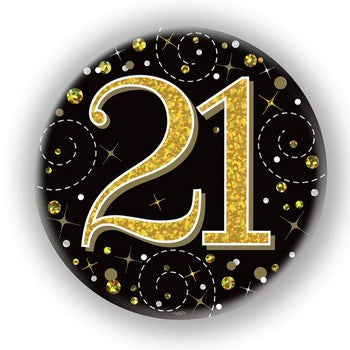 Birthday Badge Black & Gold