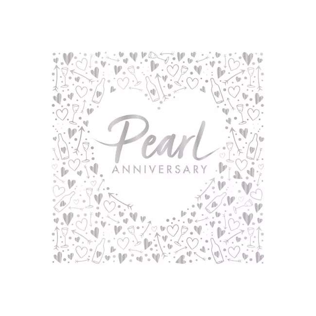 Napkins Paper Pearl Anniversary - Pack 16