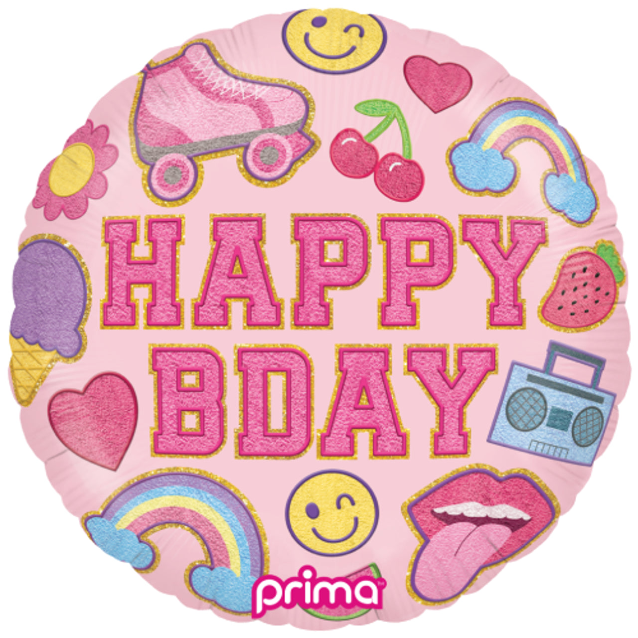 Happy Birthday Girl Patches Foil 18"