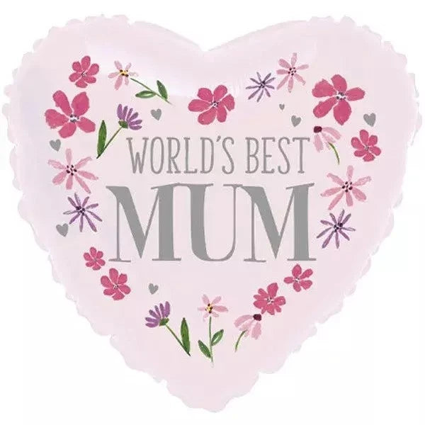 18" Worlds Best Mum Pink Foil