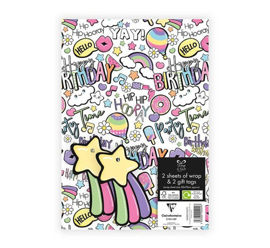 Girl Happy Birthday Wrapping Paper