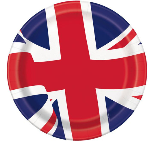 Union Jack Paper Plates 8pk 8.5inch