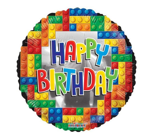 18" Happy Birthday Lego Foil Balloon