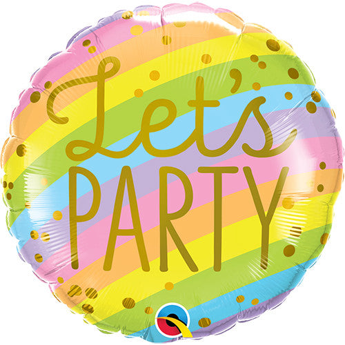 18" Let's Party Rainbow Stripes Foil
