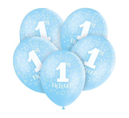 11" Latex 1st Birthday Balloons - Pack of 5