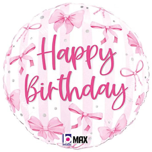 Happy Birthday Pretty Pink Bows Foil 18"