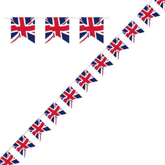 Union Jack Plastic Pennant Banner - 2.7m