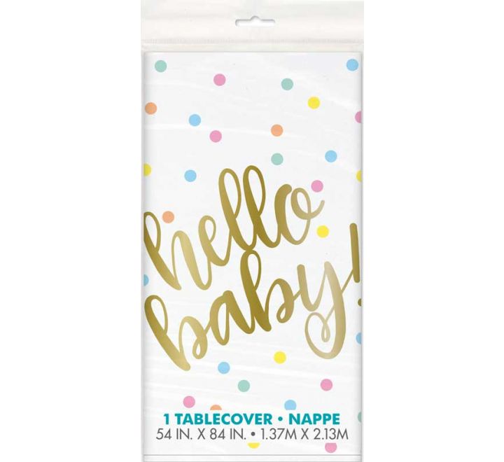 Hello Baby Plastic Table Cover