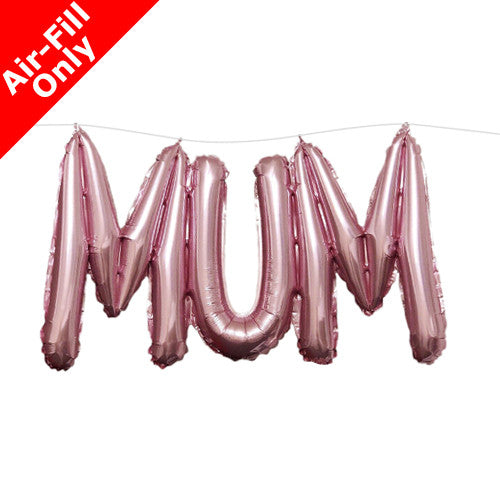 13" Mum Pink Foil Balloon Banner