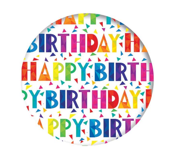 Badge Happy Birthday 5.5cm 1 Piece -  Assorted Designs