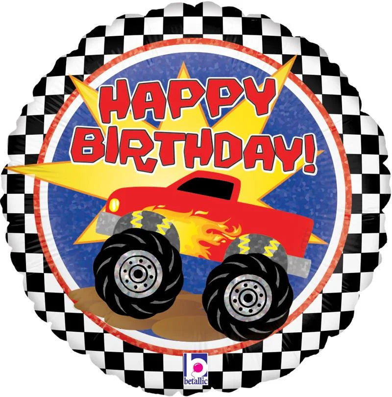 Monster Truck Happy Birthday 18in Foil Balloon