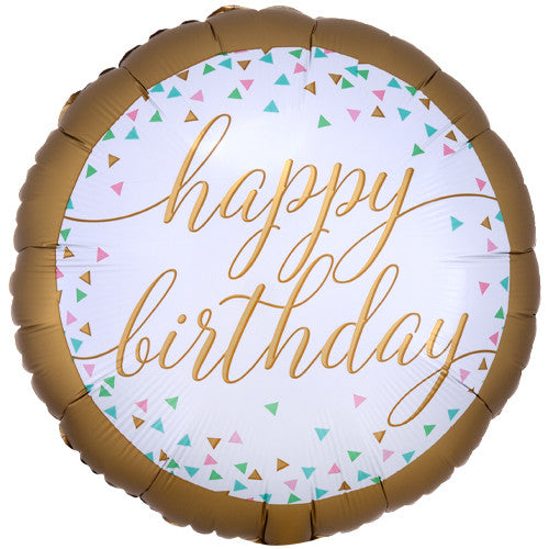 18" Happy Birthday Pastel Confetti Foil