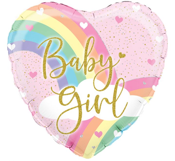 Rainbow Baby  Heart 18" foil