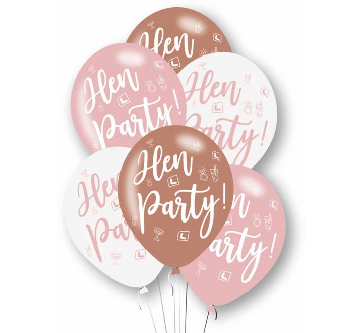 Balloon Latex Hen Party 11" - Pack 6