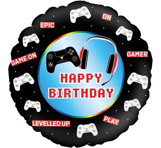 Happy Birthday Gamer Foil 18"