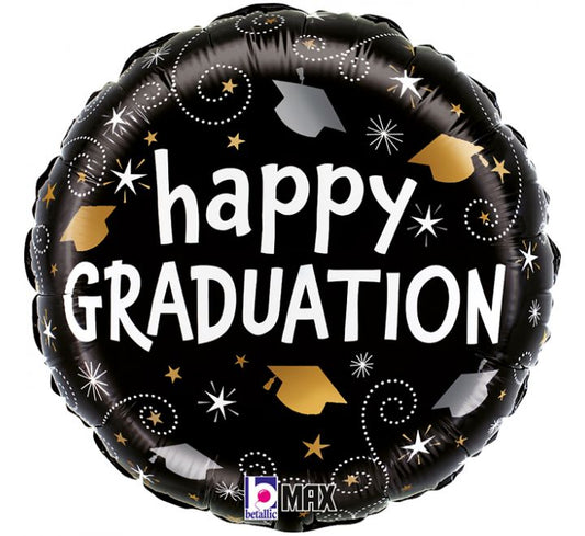 Happy Graduation Swirls Foil Balloon 18in