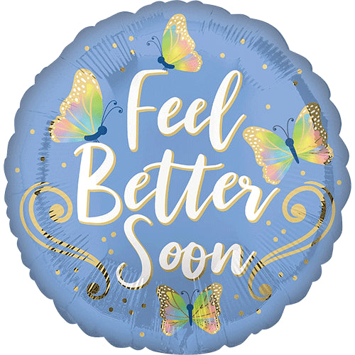 18" Feel Better Soon Butterflies Foil
