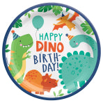 Birthday Dino Paper Plates Pk 8 23cm