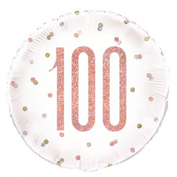 Rose Gold Glitter 100 18" Round