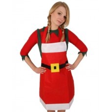 Mrs Claus Apron - Belt & Buckle design - 69cm x 49cm