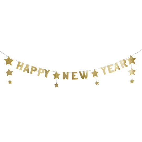 Happy New Year Gold Letter Banner