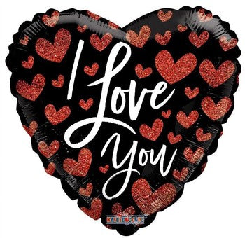 I Love You Hearts Print Foil Balloon - 18in