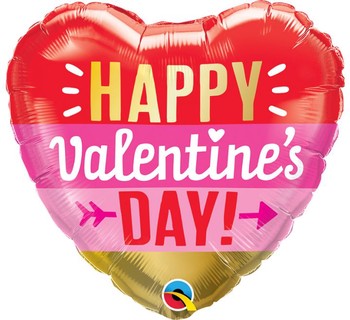 Happy Valentines Day Arrows Foil Balloon - 18 inch