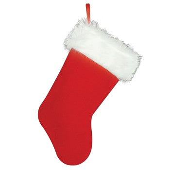 Christmas Stocking - Red/White Trim  - 15in